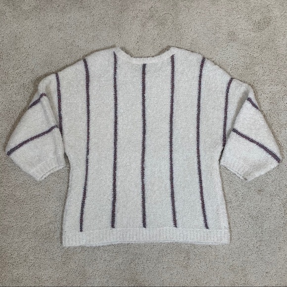 Leo & Sage Alpaca Wool Blend Metallic/Iridescent Stripes Sweater - Picture 5 of 10